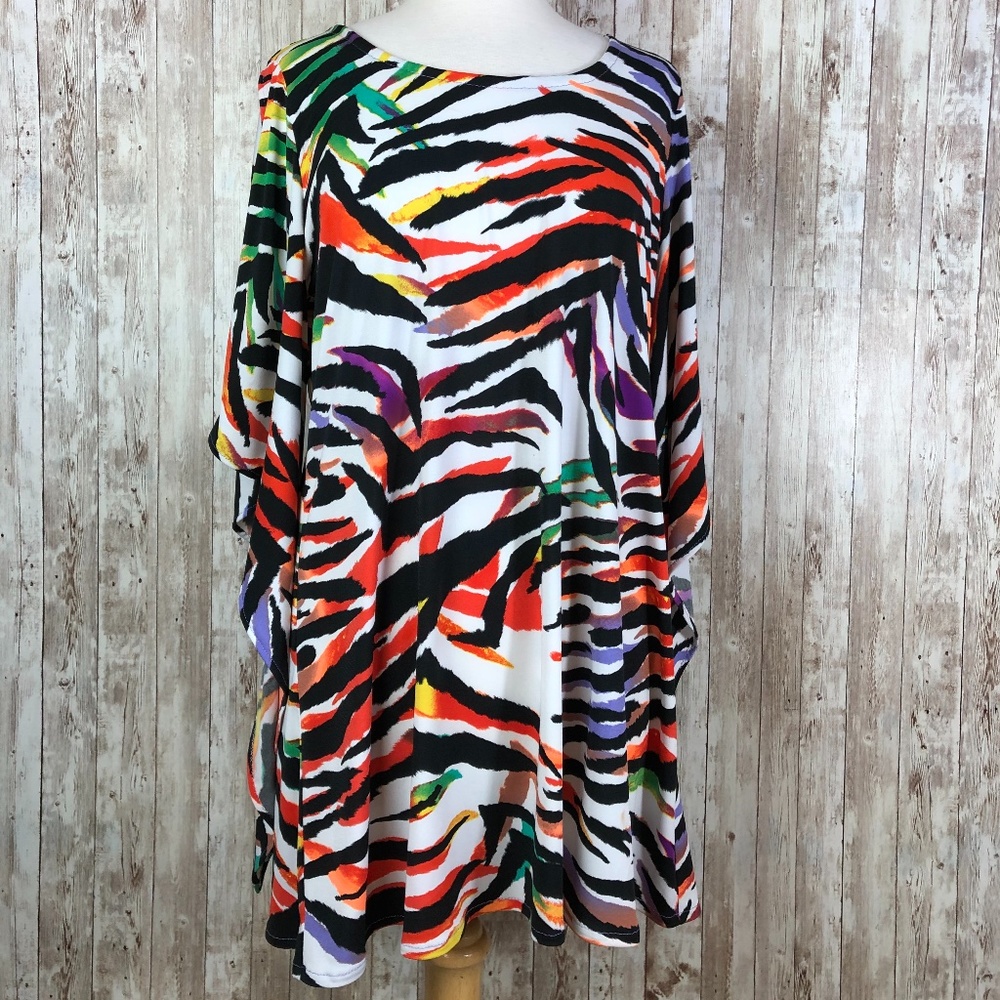 Wild Sugar Multi Zebra Print Bell Sleeve Dress